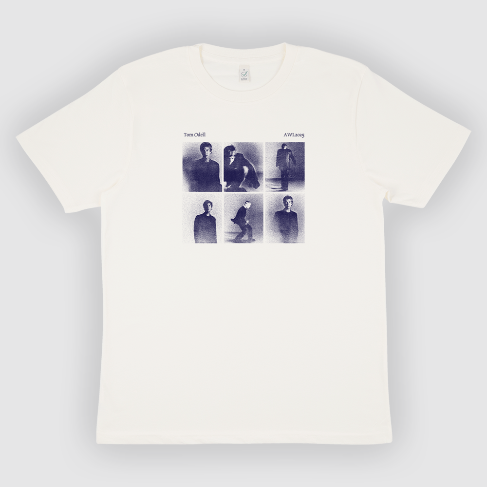 Tom Odell Blue Slides 2025 Tour tee - White