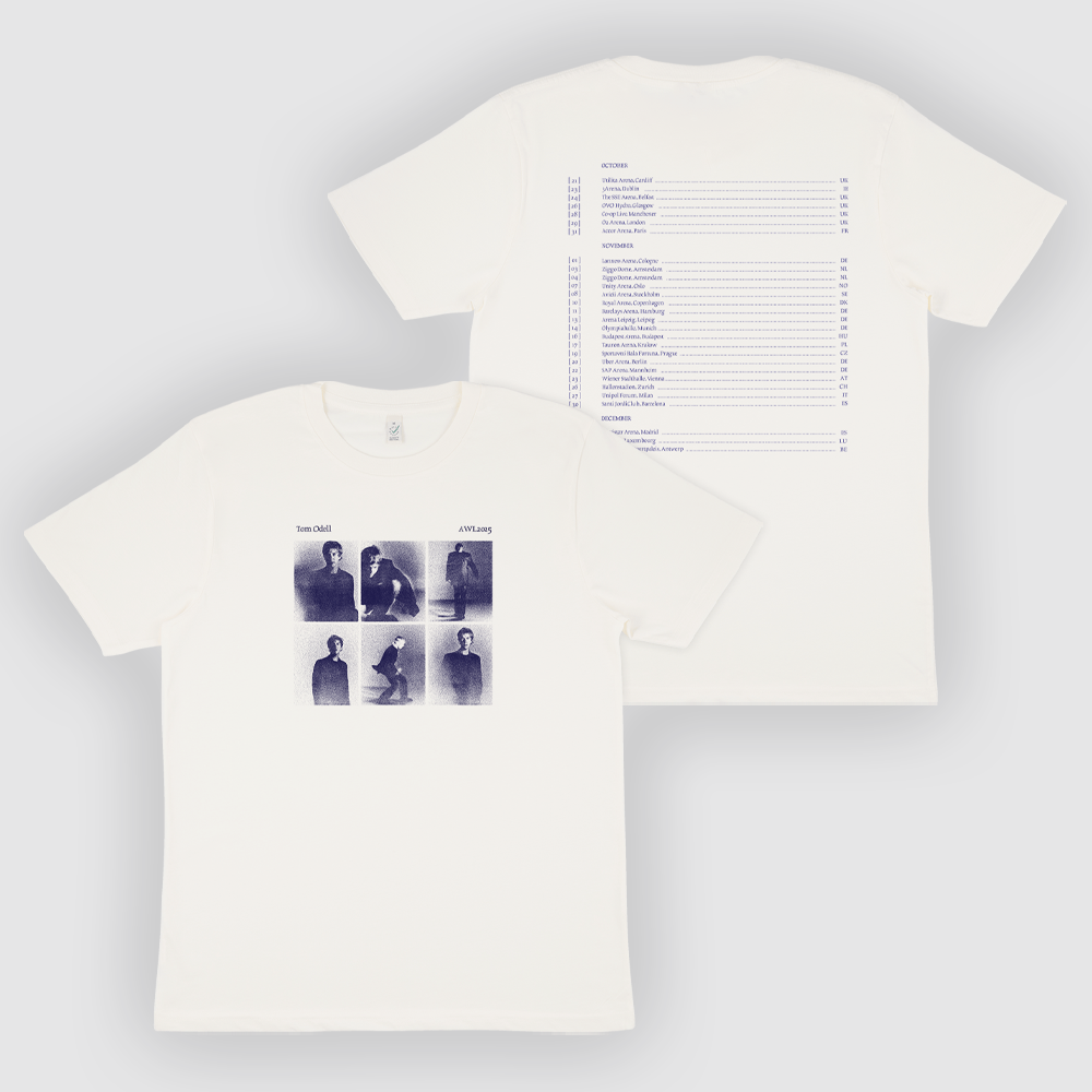 Tom Odell Blue Slides 2025 Tour tee - White